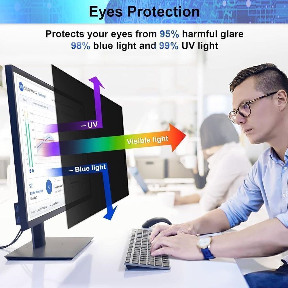 [2-Pack] 23 Inch Computer Privacy Screen Filter for 16:9 Widescreen Monitor - Picture 4 of 10
